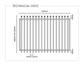 Zeus steel 2450mm gate 1800MM OR 2100MM H X 2450MM W